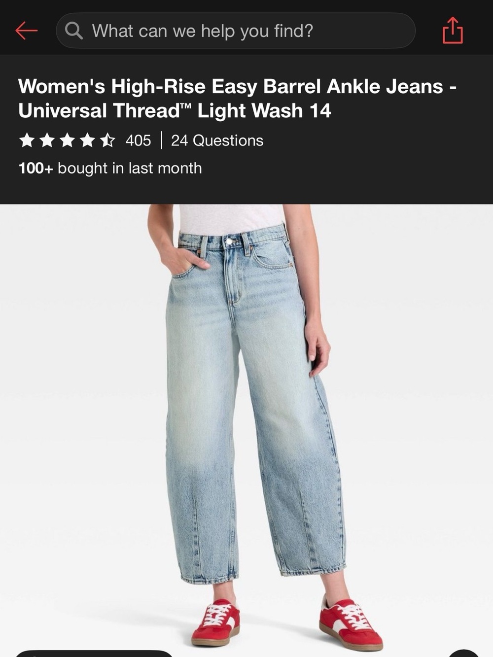 Universal Thread Light Wash High-Rise Barrel Cropped Jeans
